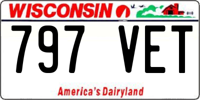 WI license plate 797VET