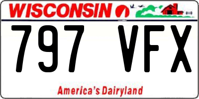 WI license plate 797VFX