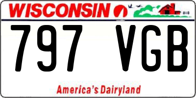 WI license plate 797VGB