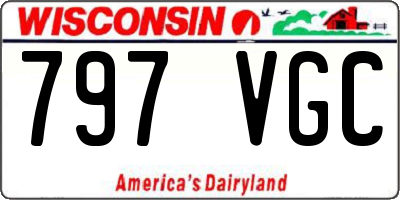 WI license plate 797VGC