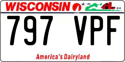 WI license plate 797VPF