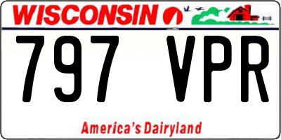 WI license plate 797VPR