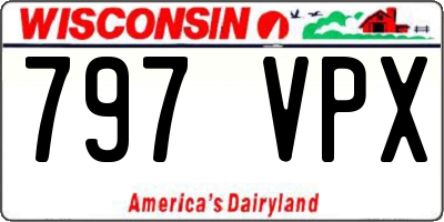 WI license plate 797VPX