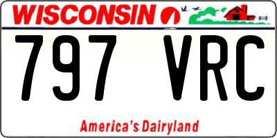 WI license plate 797VRC