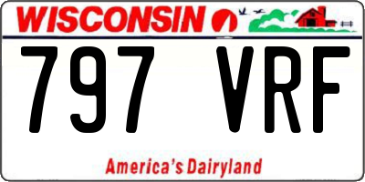 WI license plate 797VRF