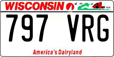 WI license plate 797VRG
