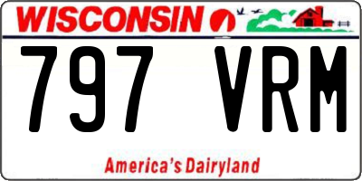 WI license plate 797VRM