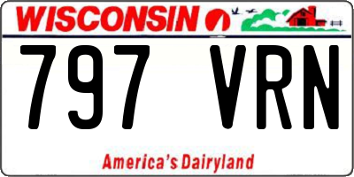 WI license plate 797VRN