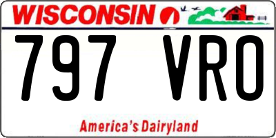 WI license plate 797VRO