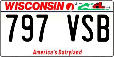 WI license plate 797VSB