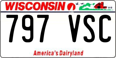 WI license plate 797VSC