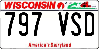 WI license plate 797VSD