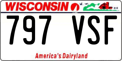WI license plate 797VSF