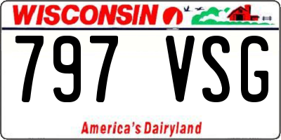 WI license plate 797VSG