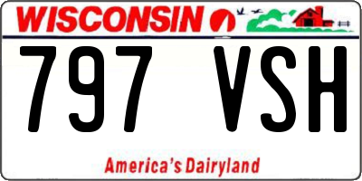 WI license plate 797VSH