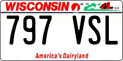 WI license plate 797VSL