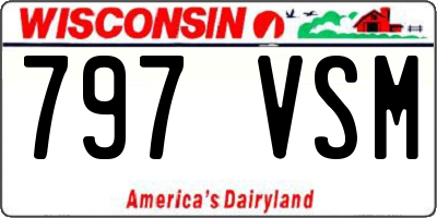 WI license plate 797VSM