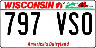 WI license plate 797VSO