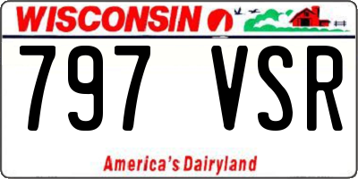 WI license plate 797VSR