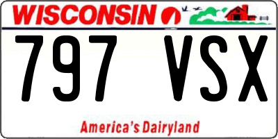 WI license plate 797VSX