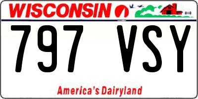 WI license plate 797VSY