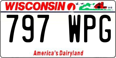 WI license plate 797WPG