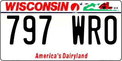 WI license plate 797WRO