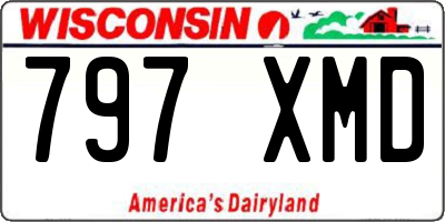 WI license plate 797XMD