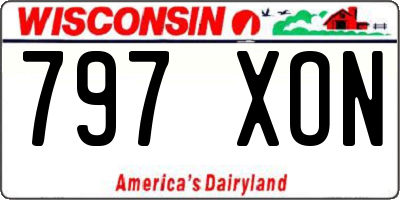 WI license plate 797XON