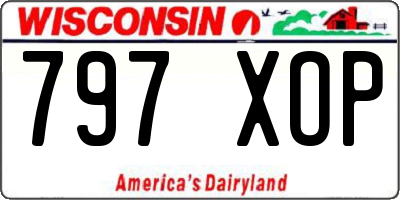 WI license plate 797XOP