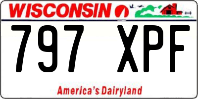 WI license plate 797XPF