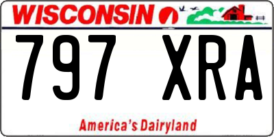 WI license plate 797XRA