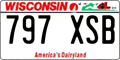 WI license plate 797XSB