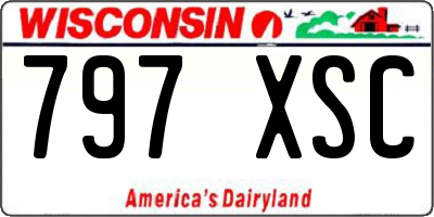 WI license plate 797XSC