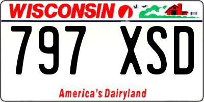 WI license plate 797XSD