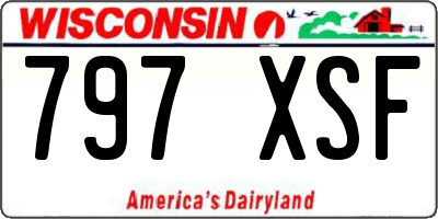 WI license plate 797XSF