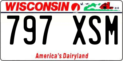 WI license plate 797XSM