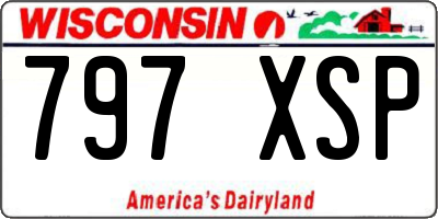 WI license plate 797XSP