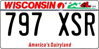 WI license plate 797XSR