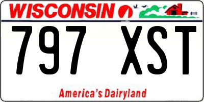 WI license plate 797XST