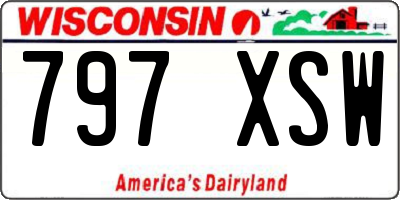 WI license plate 797XSW