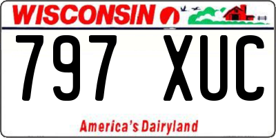 WI license plate 797XUC
