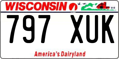 WI license plate 797XUK