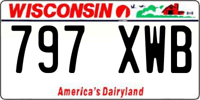 WI license plate 797XWB