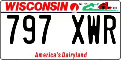WI license plate 797XWR