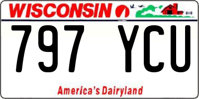 WI license plate 797YCU