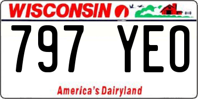 WI license plate 797YEO