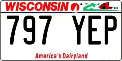 WI license plate 797YEP