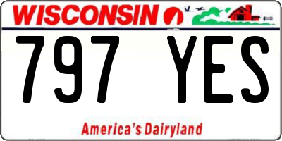 WI license plate 797YES