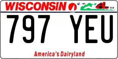 WI license plate 797YEU